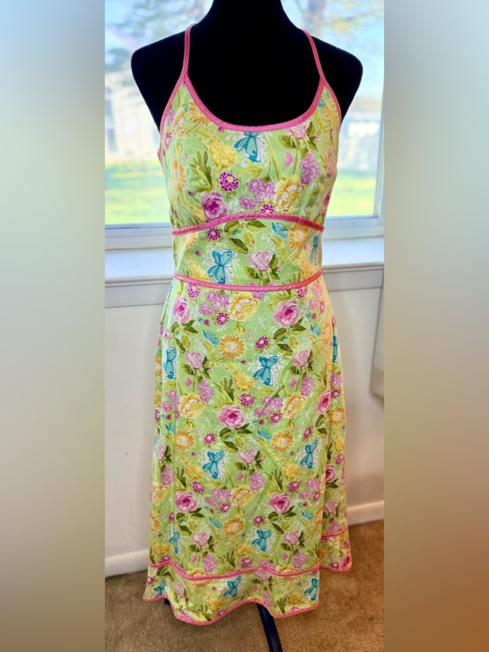 Citrine Floral Butterfly Garden party sundress midi classic cute summer dress 8